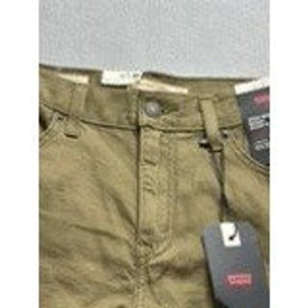 Levi's Womens Shorts 25 Green NWT High Rise Baggy Lightweight Linen Utility Boho - Picture 3 of 13